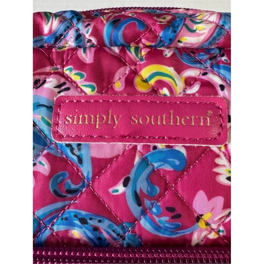 Simply Southern Large Cosmetic Bag Vacation Pink Paisley